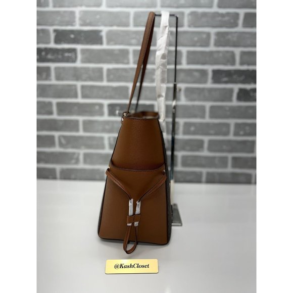 Michael Kors Gilly Large Color-Block Logo and Leather Tote Bag -Luggage Multi - Picture 4 of 11